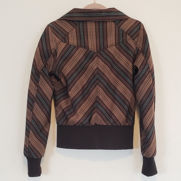 H&M Black Brown Teal Blue Unique Patterned Jacket - Picture 3 of 16